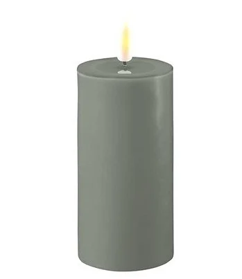 Deluxe Homeart Salvie grøn LED Bloklys 5x10 cm