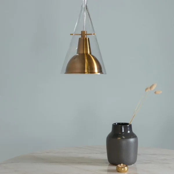 Bloomy - Pendel i guldfarve og glas