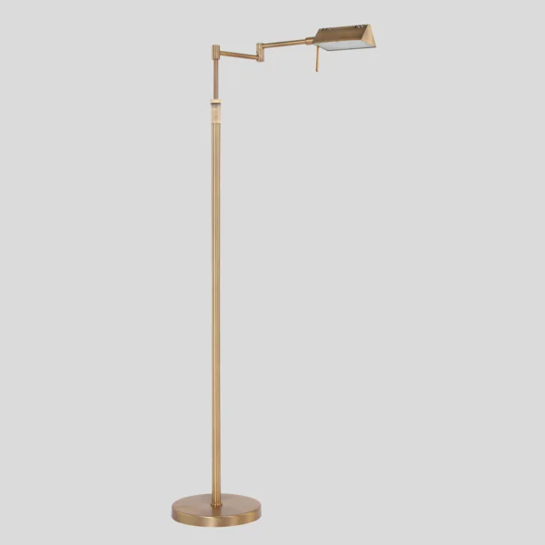 Morse - gulvlampe i tre metalfarver Glas og bronze