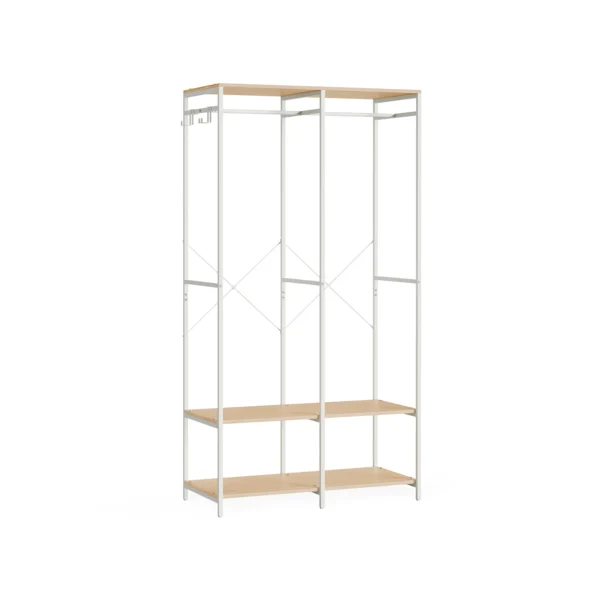 Åben garderobe - åben tøjstativ - klædeskab - hvid 40x94,5x180