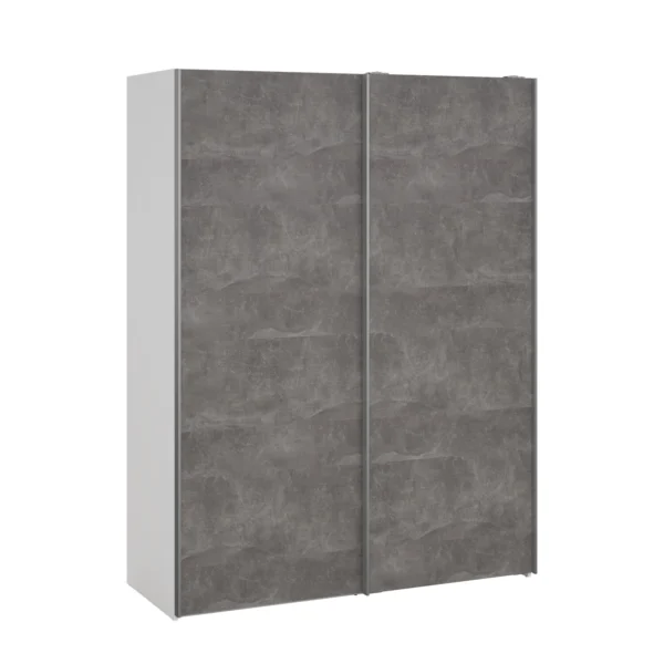 Trend 200 cm højt, egelook/hvid 150 cm bredt med 2 skydedøre