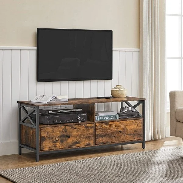 TV-bord - TV-bænk i industrielt design - rustik brun 120x40x50