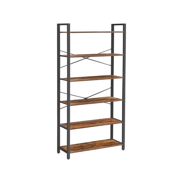 Reol - stuereol i industrielt design - rustik brun 186 x 80 x 30