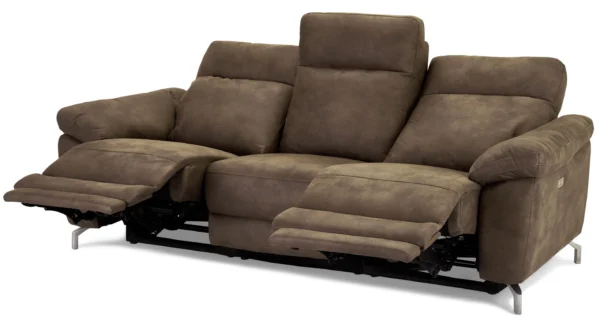 Selma 3 personers sofa med elevations sæder til nakke, ryg og ben i microfiber