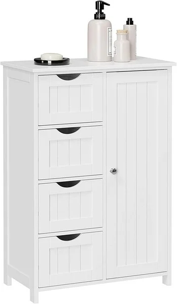 Kommode med skab og 4 skuffer - 81 x 55 x 30 cm
