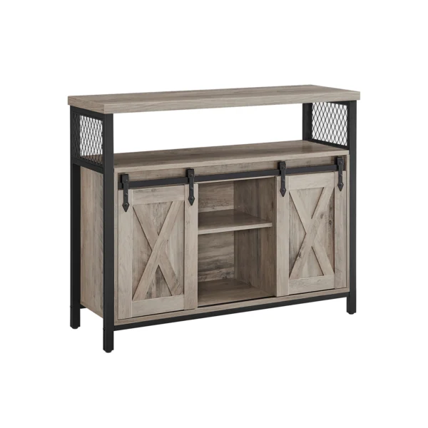 Skænk med skabe og skydelåger - greige skænk 100 x 33 x 80