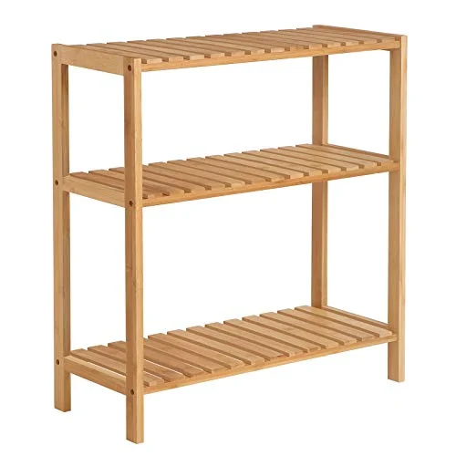 Bambus reol med 3 hylder - badeværelsesreol - 60 x 26 x 66