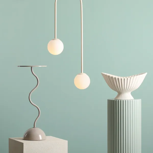 Novus - Loftlampe i cremefarvet metal og glas