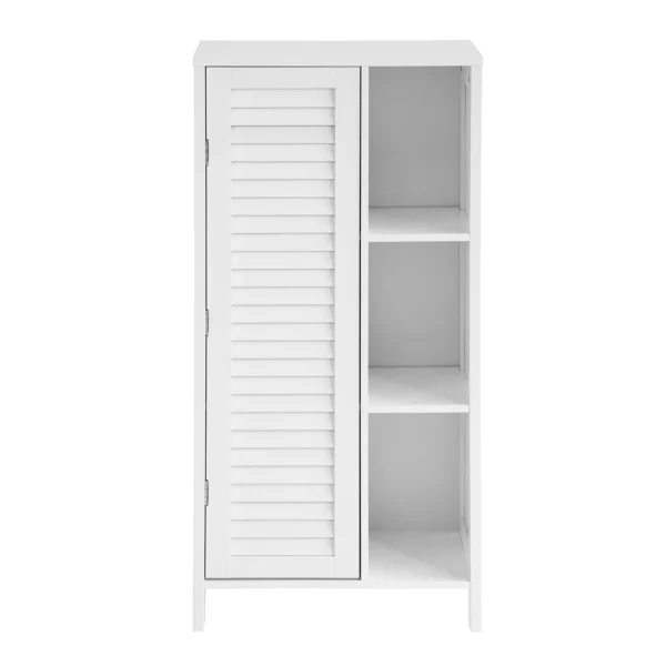 Badeværelsesskab med hylder, toiletskab, hvid 48x24x96 cm