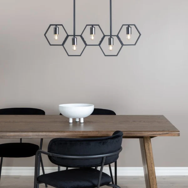 Collins - Loftlampe i metal med sekskantede former