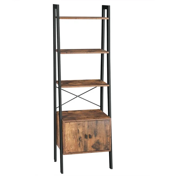 Reol - stigereol i industrielt design - rustik brun 173 x 56 x 34