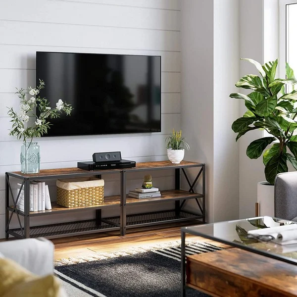 TV-bænk - TV-bord i industrielt design - rustik brun 160x39x50