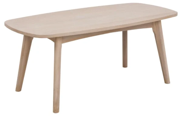 Ambrosius sofabord 118 x 58 cm i hvidpigmenteret egefiner med skrå ben.