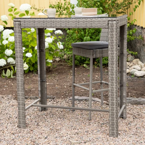 Vestone - Barbord i grå kunst rattan