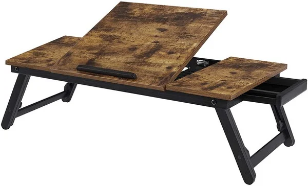 Bærebar laptop stand i træ - 5 trin justerbar kogebogsholder