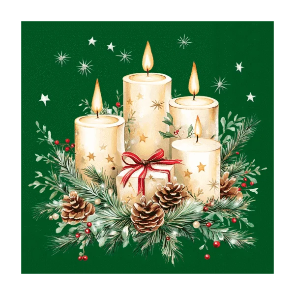 Edelweiss ADVENT juleservietter 33x33 cm
