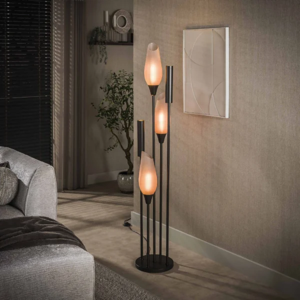Cosa - Gulvlampe i farvet glas og bronzefarvet metal Levering med pære(r)