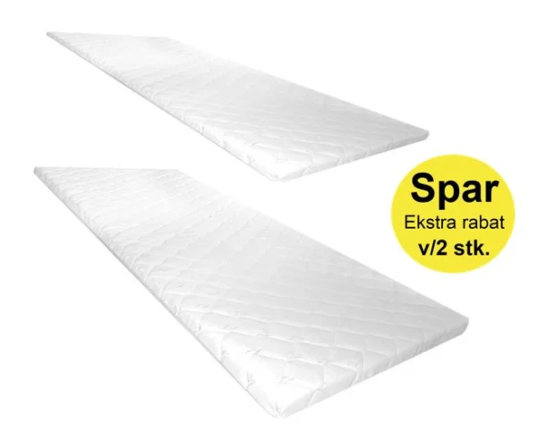 King Plus 2 stk. vendbar topmadras med koldskum bredde 70 x 200 x 6 cm. mec quiltet betræk