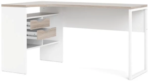 Prestige skrivebord 145 x 81 cm hvid trøffel med 2 skuffer.