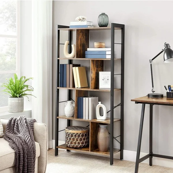 Reol - bogreol i industriel stil - rustik 155 x 74 x 30