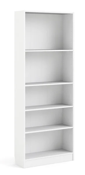 Alfa hvid bred og høj bogreol med 4 hylder 79 x 203 cm