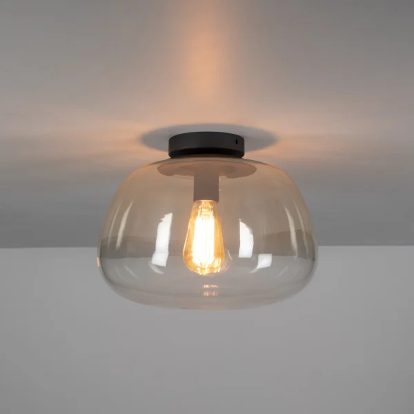 Regor - Plafond i ravfarvet glas Levering med pære(r)