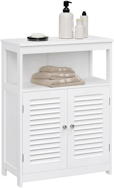 Kommode - hvid badeværelsesskab - skab 80 x 60 x 30 cm