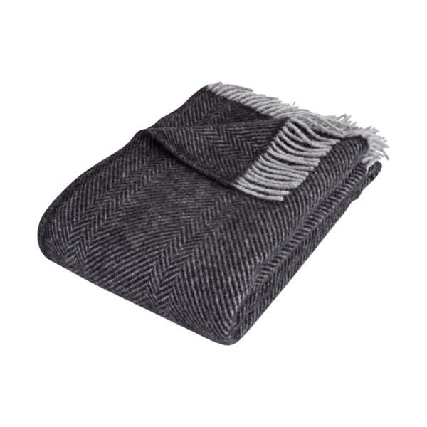 Arctic HERRINGBONE Black uldplaid