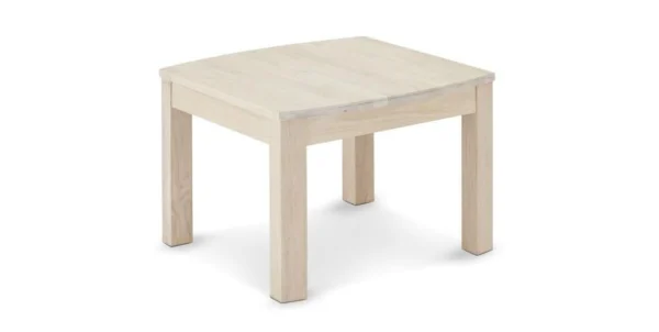 Præstø hjørnebord i hvidolieret egetræ 70 x 70 cm med kraftige ben.