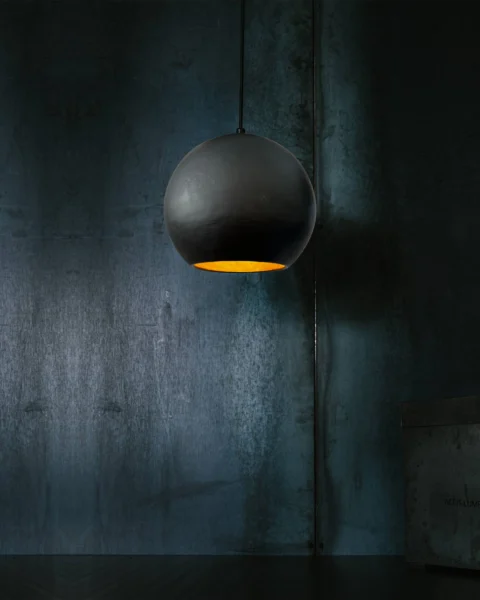 Graphite messinglampe 3 meter sort