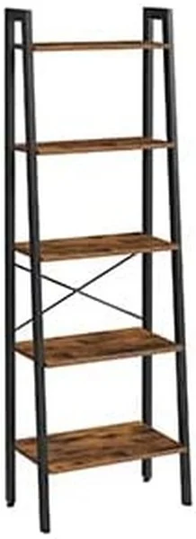 Reol - stigereol i industrielt design - rustik brun 172 x 56 x 34