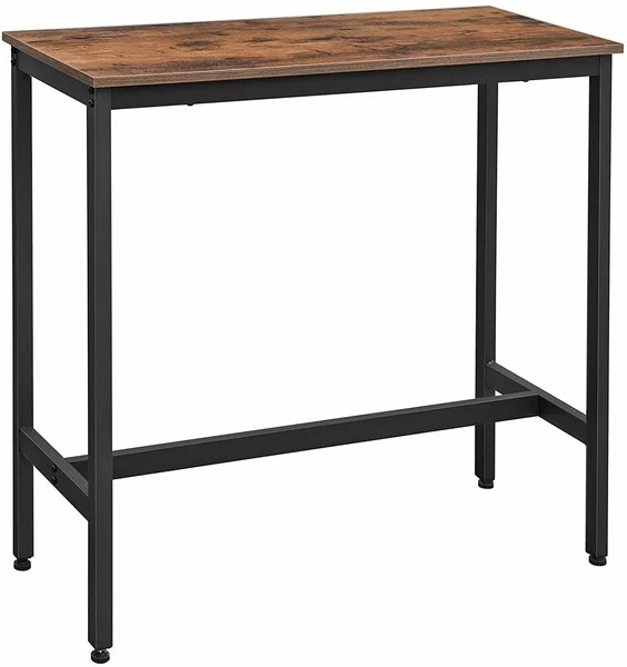 Barbord - højbord i industrielt design - rustik brun 100x40x90