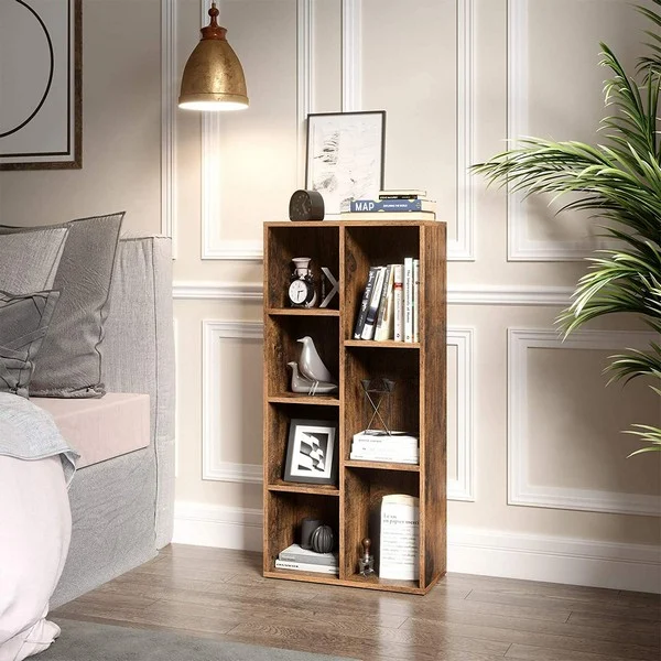 Rumdeler - bogreol i industrielt design - rustik brun 50x24x106
