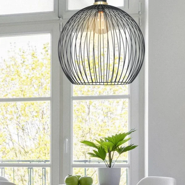 Diseno - Loftlampe, rund i sort metaltråd