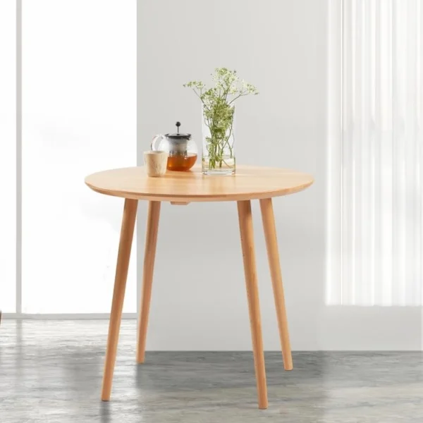 DT 100 - Rundt spisebord i massiv bøg, diameter Ubehandlet