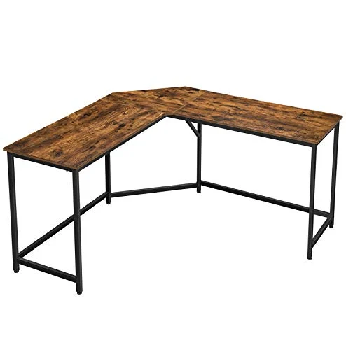 Hjørneskrivebord - L-formet skrivebord - rustik brun 149 x 149