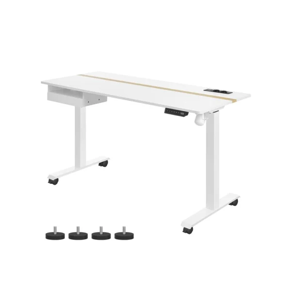 Hæve sænkebord 140 x 60 cm med USB stik og strømstik