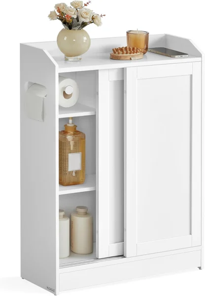 Badeværelsesskab - toiletskab - opbevaringsskab - hvid 20x60x80