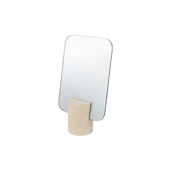 Mette Ditmer MIRROR - spejl med holder i marmor eller Travertine
