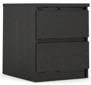 Nibe 40 cm bredt natbord i sort ask med 2 skuffer.