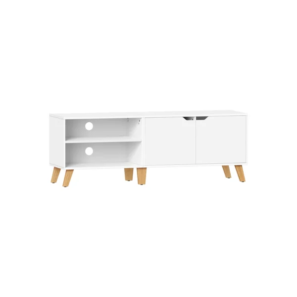 TV-bænk - retro TV-bord - hvid 140x40x50 cm