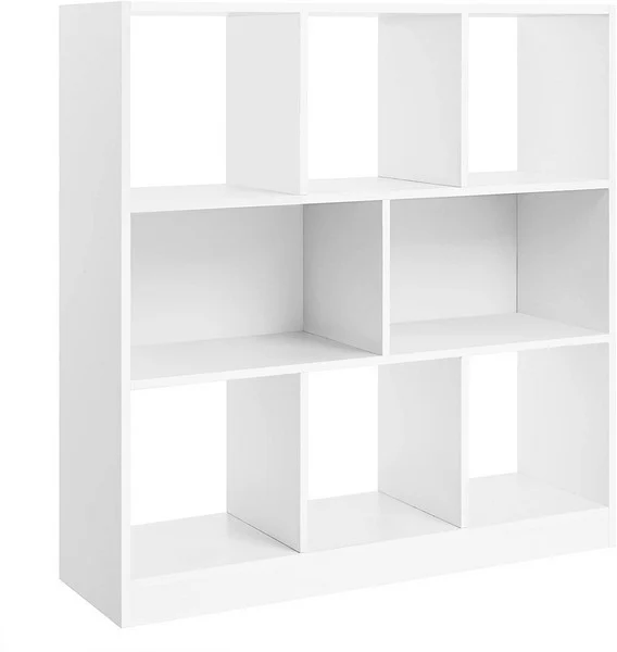 Bogreol - fritstående rumdeler i træ - hvid 98 x 30 x 100