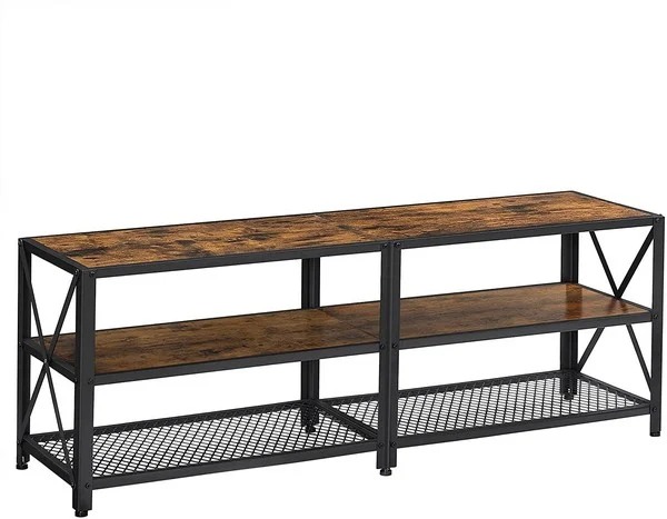 TV-bænk - TV-bord i industrielt design - rustik brun 140x39x50