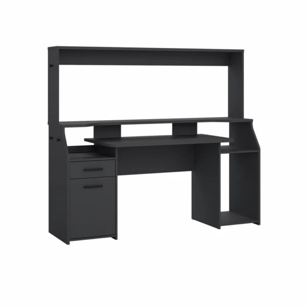 Prestige computerbord 170 cm bred med reol i sort