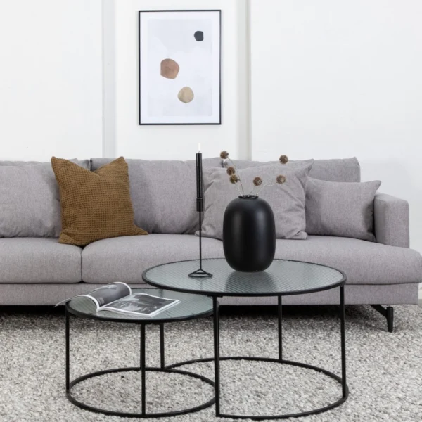 Warden - Sofa 3-personers i lysegrå polyester stof